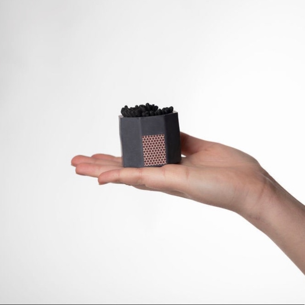 Black Concrete Matchstick Holder